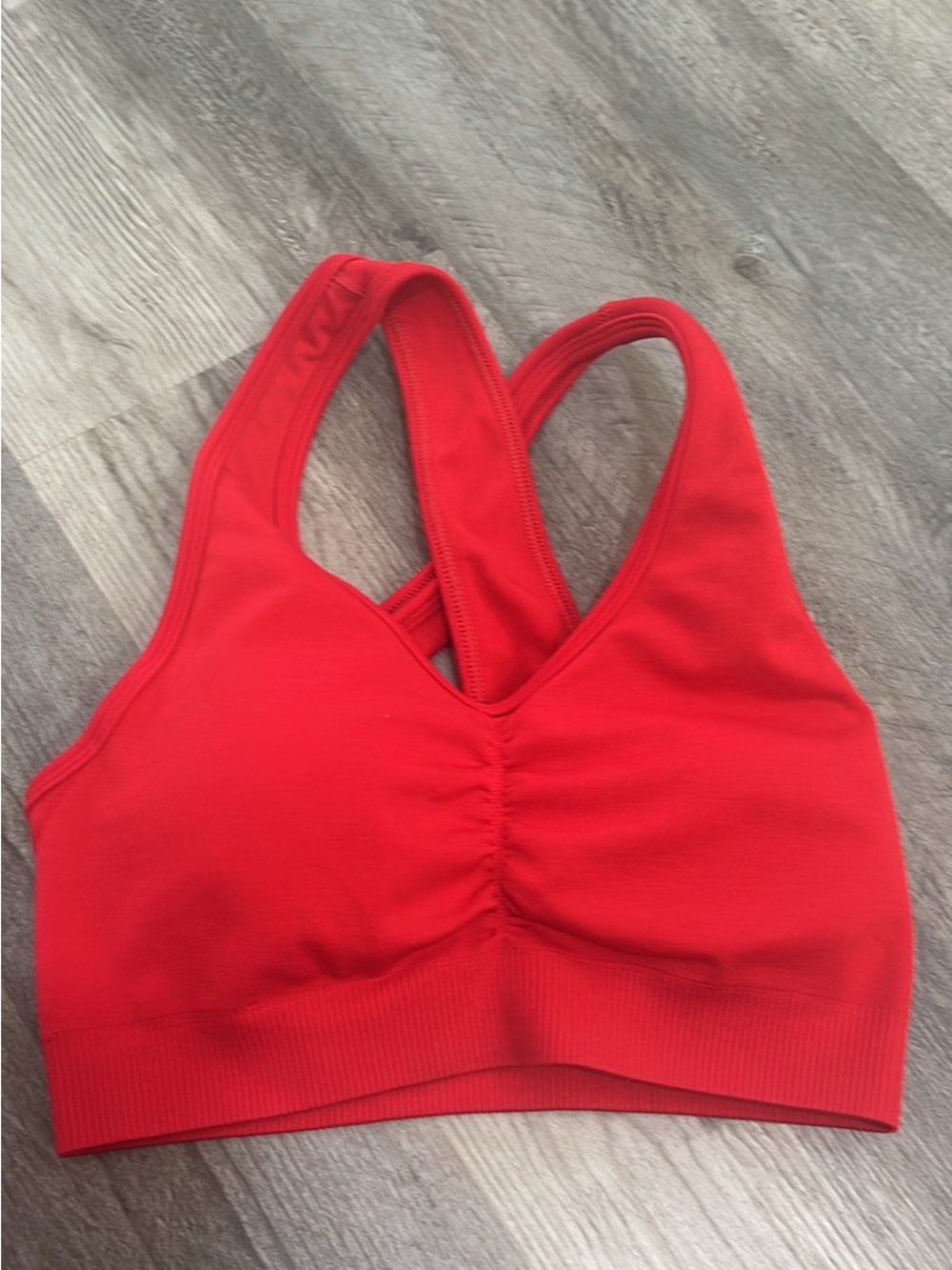 Alphalete Red Seamless Crossback Sports Bra